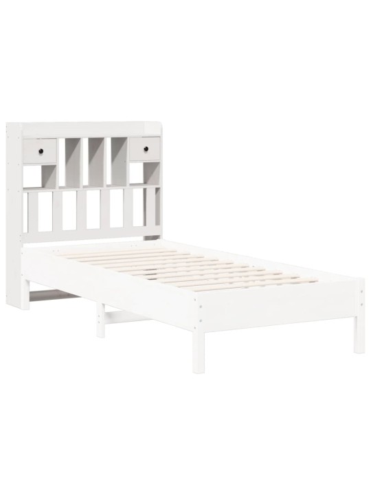 Galvūgalis su daiktų laikymo vieta, baltas, 90cm, pušis