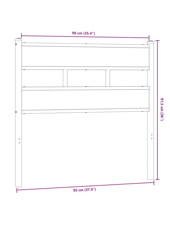 Galvūgalis, dūminio ąžuolo spalvos, 90cm, geležis ir mediena