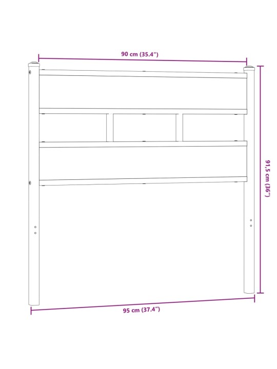Galvūgalis, ąžuolo spalvos, 90cm, geležis ir apdirbta mediena