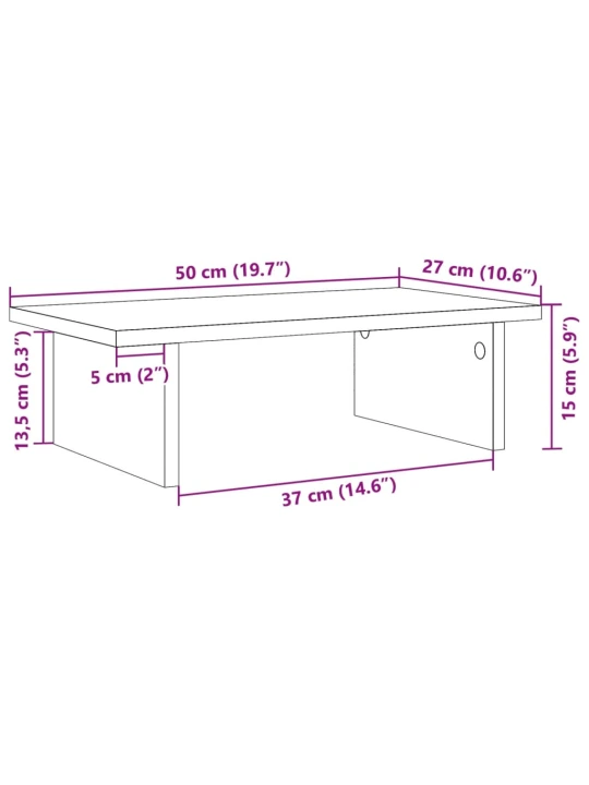 Monitoriaus stovas, betono, 50x27x15cm, apdirbta mediena