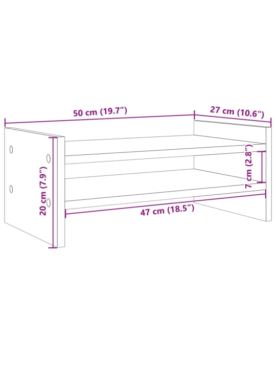 Monitoriaus stovas, betono, 50x27x20cm, apdirbta mediena