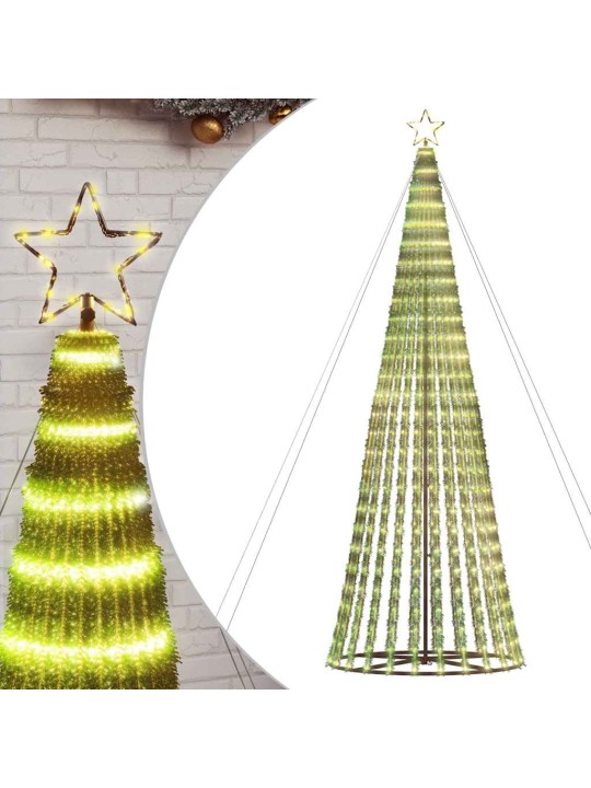 Šviečianti Kalėdų eglutė, 1028 šiltos LED, 403cm, kūgio formos