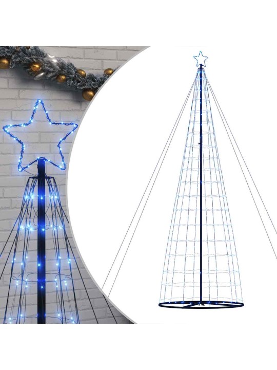 Šviečianti Kalėdų eglutė, 1534 mėlynos LED, 503cm, kūgio formos