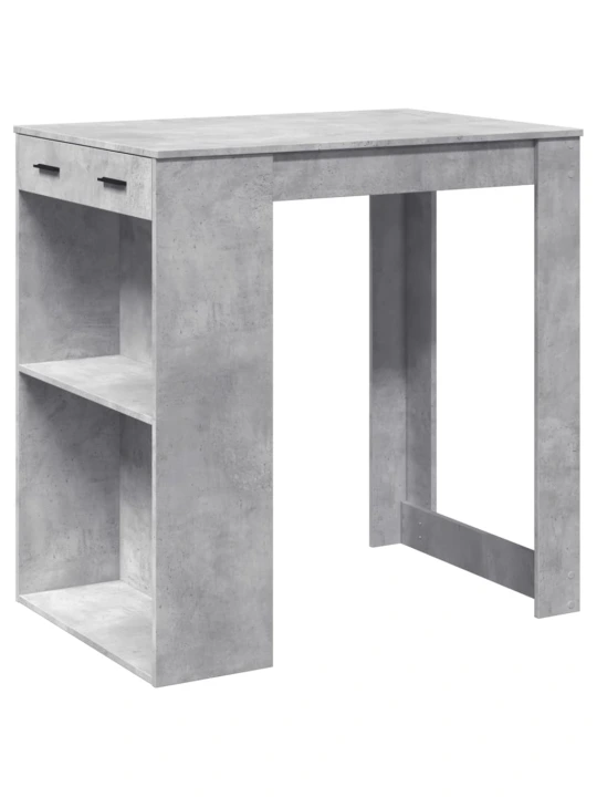Baro stalas, betono pilkas, 102x70x103,5cm, apdirbta mediena