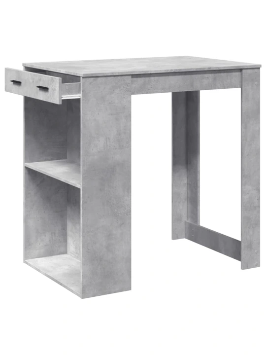 Baro stalas, betono pilkas, 102x70x103,5cm, apdirbta mediena