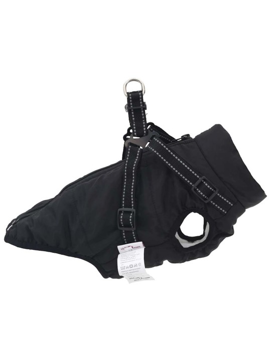 Šunų kailis su diržais, atsparus vandeniui, juodas, 2XL
