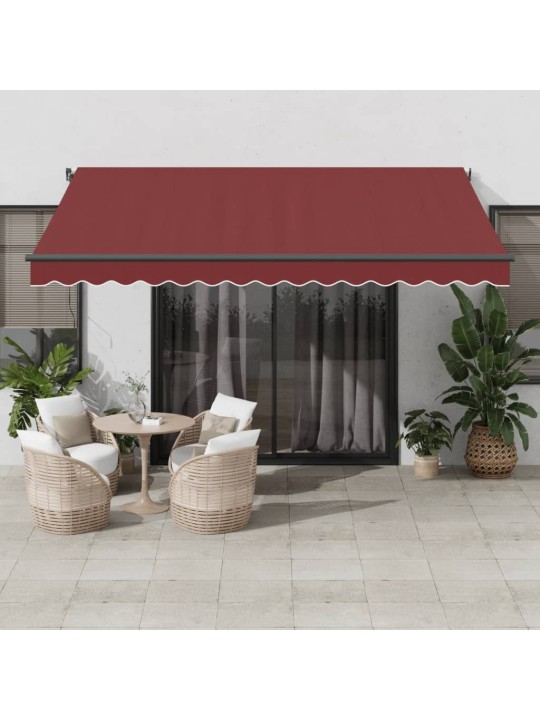 Rankiniu būdu ištraukiama markizė su LED, bordo, 400x300cm