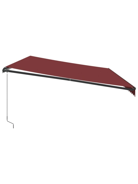 Rankiniu būdu ištraukiama markizė su LED, bordo, 600x300cm