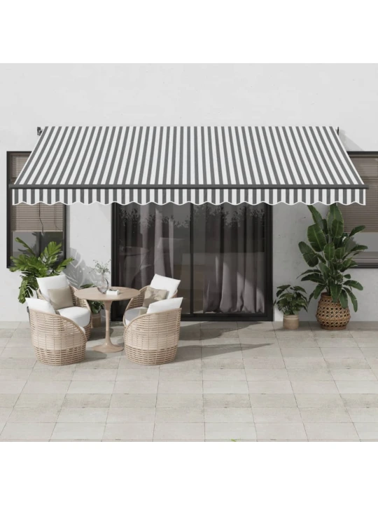 Automatinė ištraukiama markizė, antracito ir balta, 450x300cm