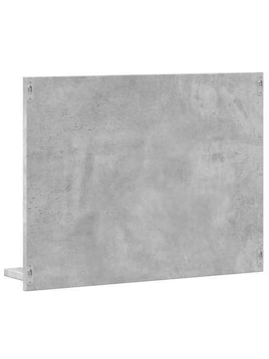 Veidrodinė vonios kambario spintelė, betono pilka, 60x10,5x45cm