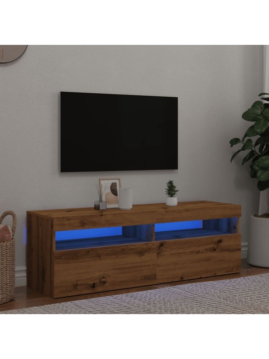 Televizoriaus spintelė su LED, artisano, 120x35x40cm, mediena