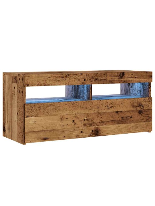 Televizoriaus spintelė su LED, medienos, 90x35x40cm, mediena
