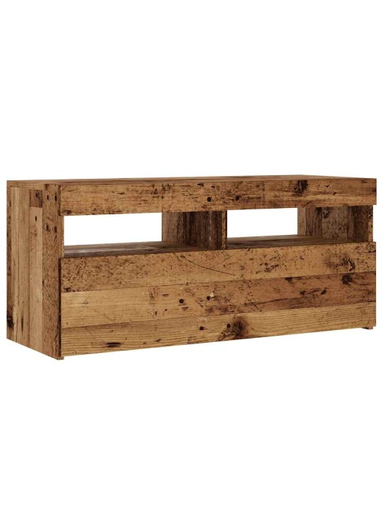 Televizoriaus spintelė su LED, medienos, 90x35x40cm, mediena