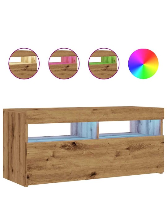 Televizoriaus spintelė su LED, artisano, 90x35x40cm, mediena