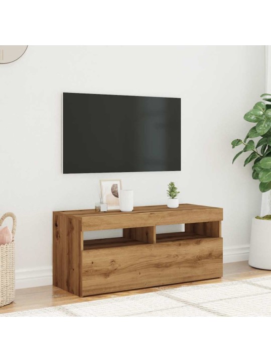Televizoriaus spintelė su LED, artisano, 90x35x40cm, mediena