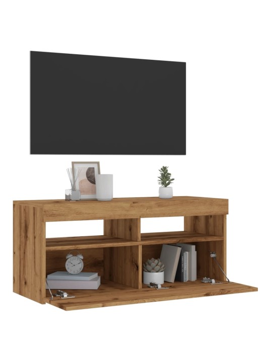 Televizoriaus spintelė su LED, artisano, 90x35x40cm, mediena