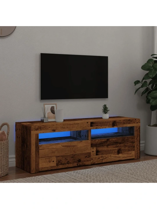 Televizoriaus spintelė su LED, medienos, 120x35x40cm, mediena