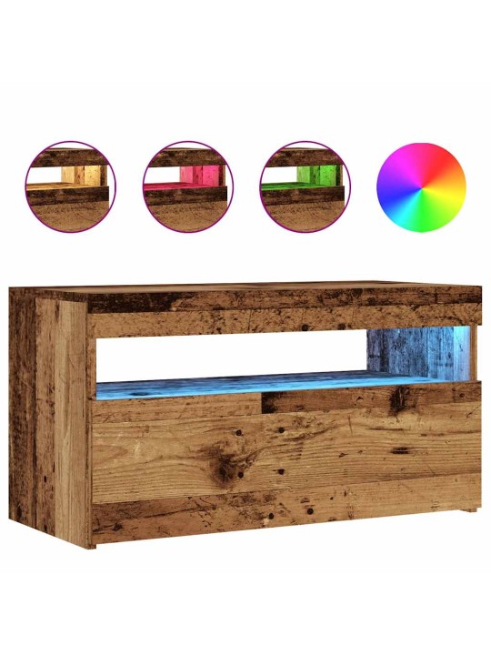Televizoriaus spintelė su LED, medienos, 75x35x40cm, mediena