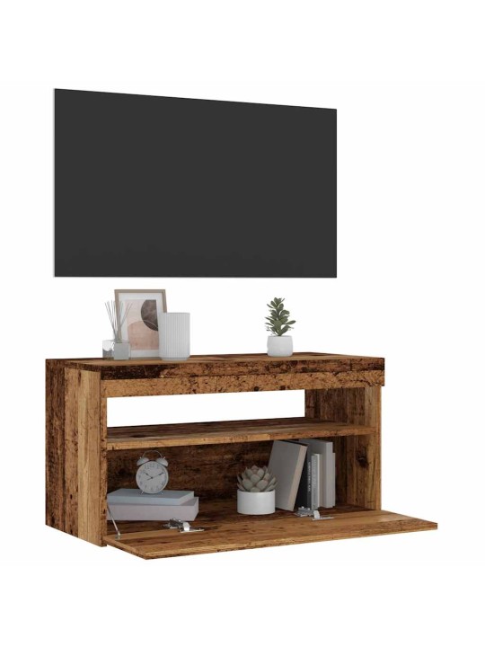 Televizoriaus spintelė su LED, medienos, 75x35x40cm, mediena