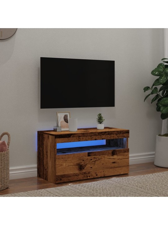 Televizoriaus spintelė su LED, medienos, 75x35x40cm, mediena
