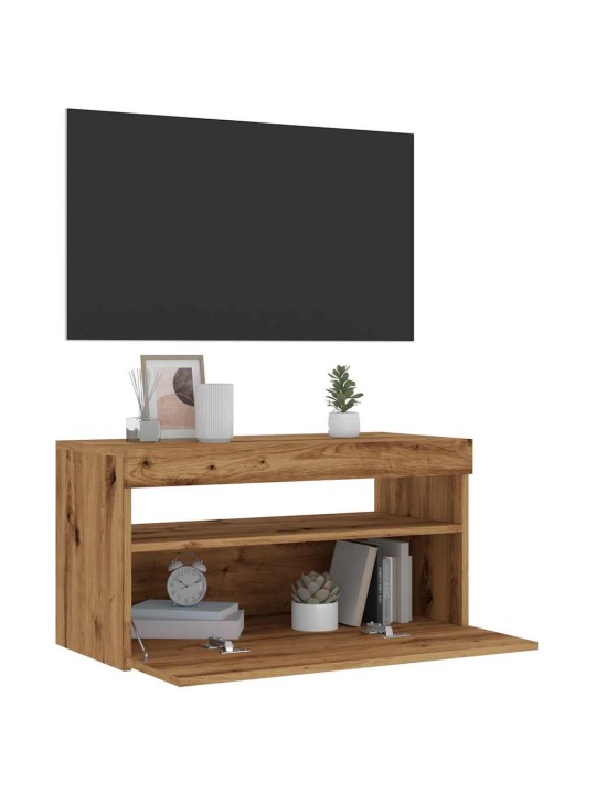Televizoriaus spintelė su LED, artisano, 75x35x40cm, mediena