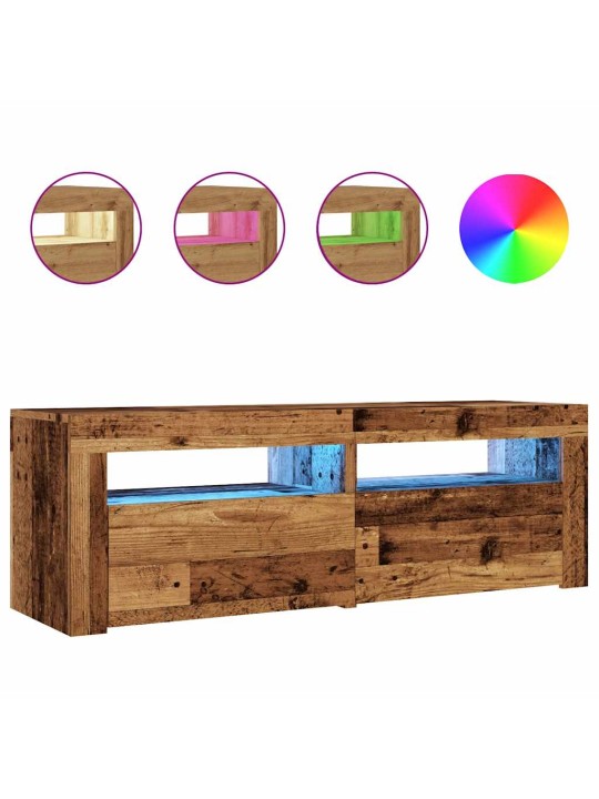 Televizoriaus spintelė su LED, medienos, 120x35x40cm, mediena