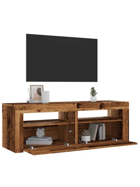 Televizoriaus spintelė su LED, medienos, 120x35x40cm, mediena