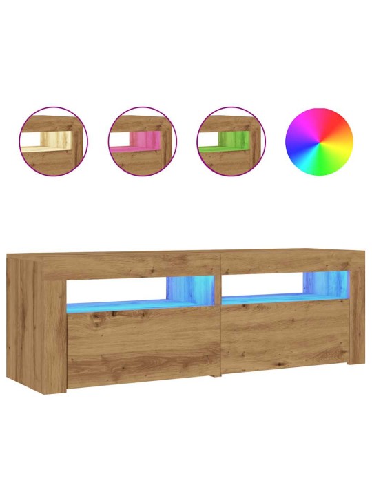 Televizoriaus spintelė su LED, artisano, 120x35x40cm, mediena