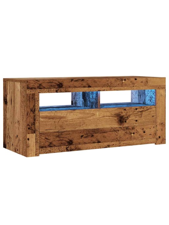 Televizoriaus spintelė su LED, medienos, 90x35x40cm, mediena