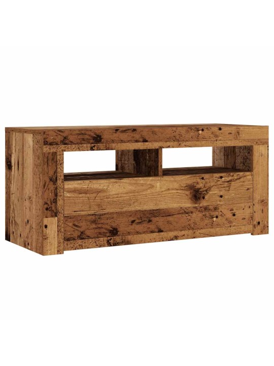 Televizoriaus spintelė su LED, medienos, 90x35x40cm, mediena