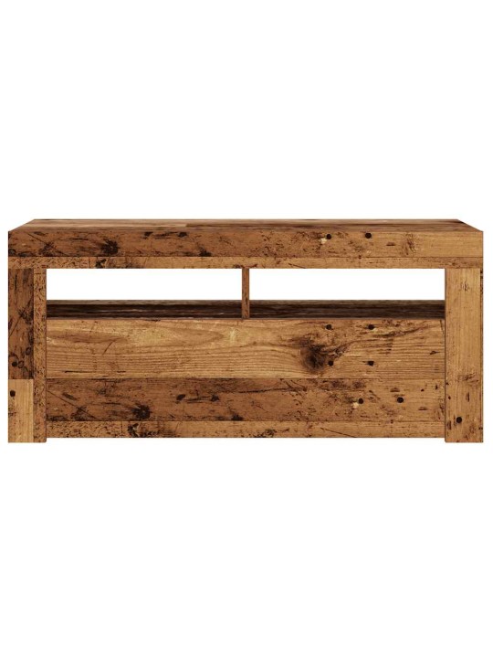 Televizoriaus spintelė su LED, medienos, 90x35x40cm, mediena