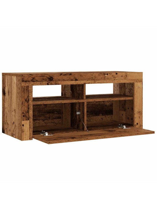 Televizoriaus spintelė su LED, medienos, 90x35x40cm, mediena