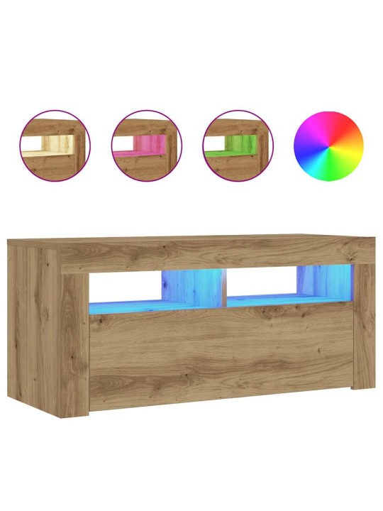 Televizoriaus spintelė su LED, artisano, 90x35x40cm, mediena