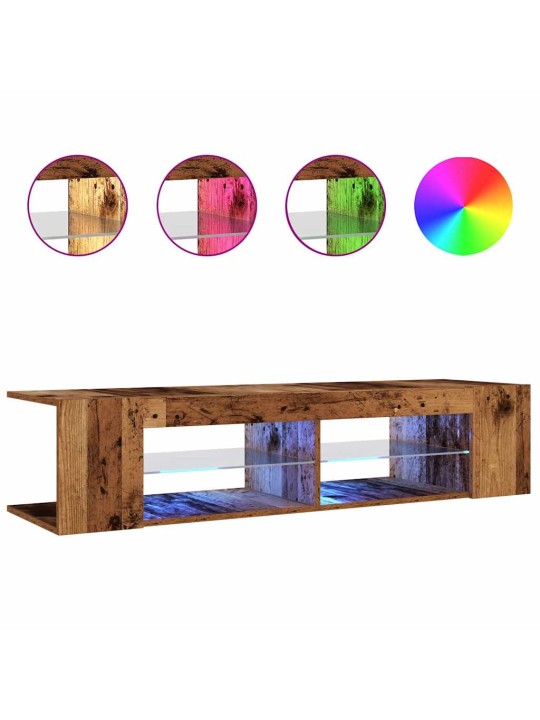 Televizoriaus spintelė su LED, medienos, 135x39x30cm, mediena
