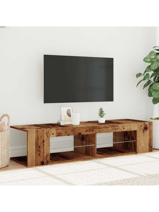 Televizoriaus spintelė su LED, medienos, 135x39x30cm, mediena