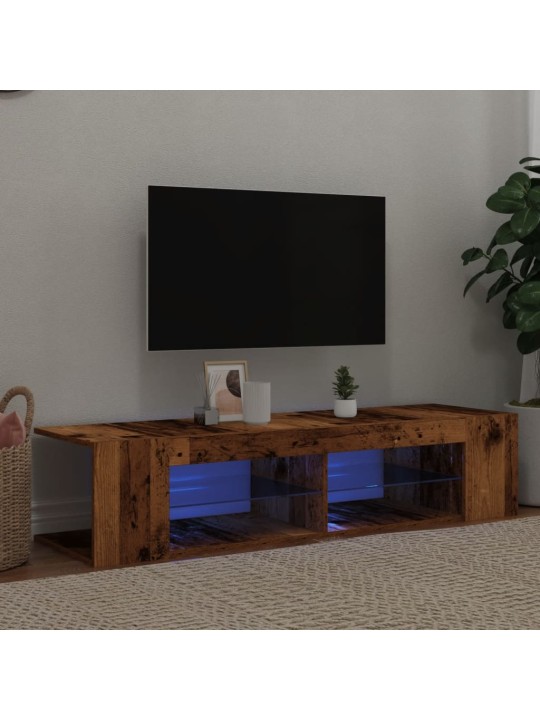 Televizoriaus spintelė su LED, medienos, 135x39x30cm, mediena