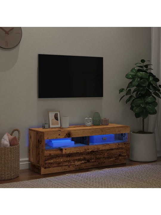 Televizoriaus spintelė su LED, medienos, 100x35x40cm, mediena