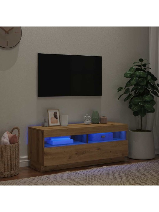 Televizoriaus spintelė su LED, artisano, 100x35x40cm, mediena
