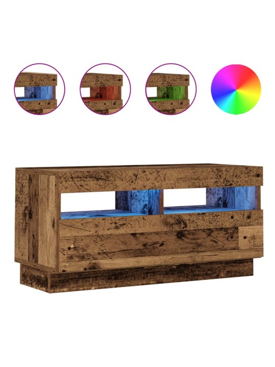 Televizoriaus spintelė su LED, medienos, 80x35x40cm, mediena