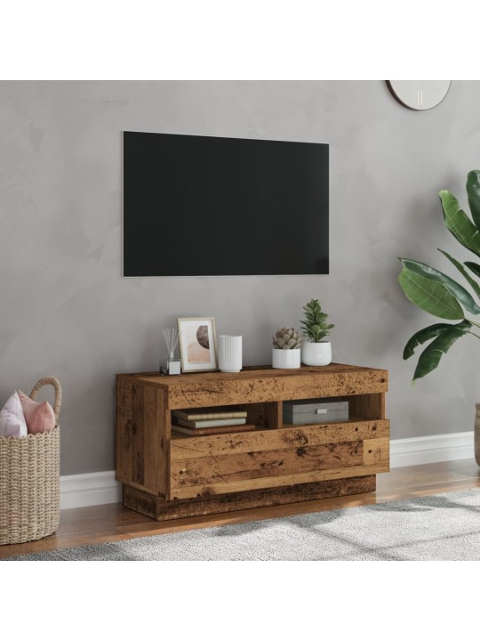Televizoriaus spintelė su LED, medienos, 80x35x40cm, mediena