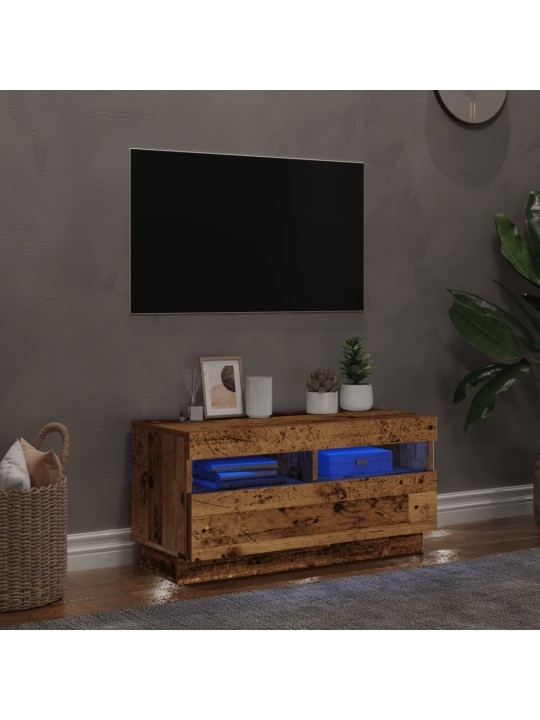 Televizoriaus spintelė su LED, medienos, 80x35x40cm, mediena