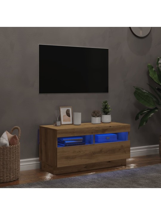 Televizoriaus spintelė su LED, artisano, 80x35x40cm, mediena