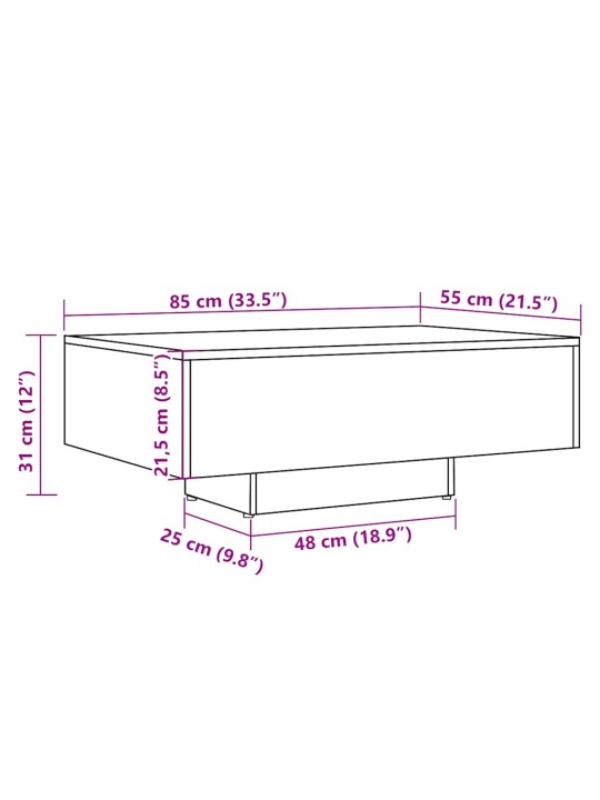 Kavos staliukas, sendintos medienos, 85x55x31cm, MDP