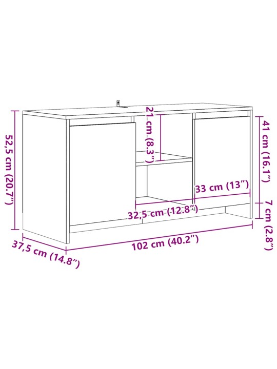 Televizoriaus spintelė, medienos, 102x37,5x52,5cm, mediena