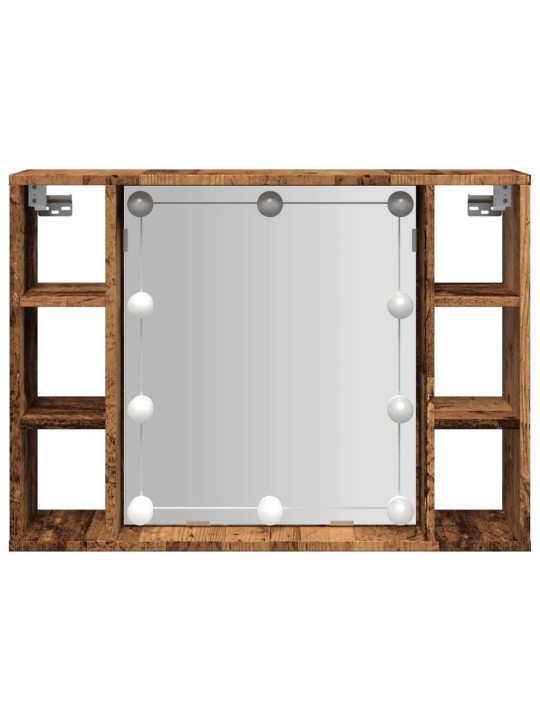 Veidrodinė spintelė su LED apšvietimu, 76x15x55cm, mediena