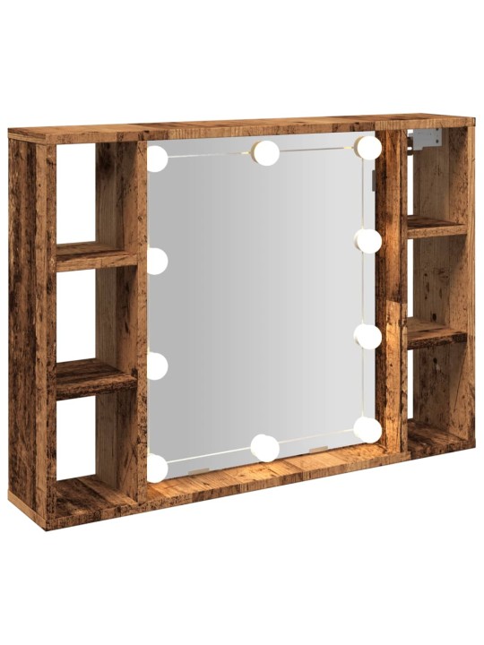 Veidrodinė spintelė su LED apšvietimu, 76x15x55cm, mediena