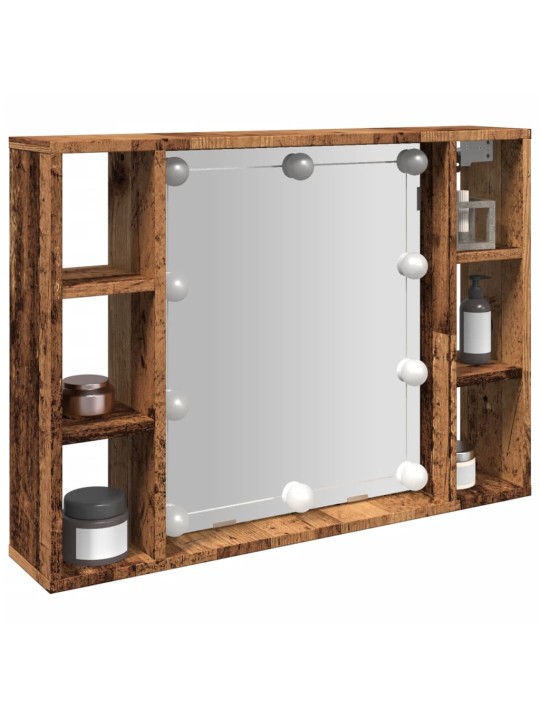 Veidrodinė spintelė su LED apšvietimu, 76x15x55cm, mediena