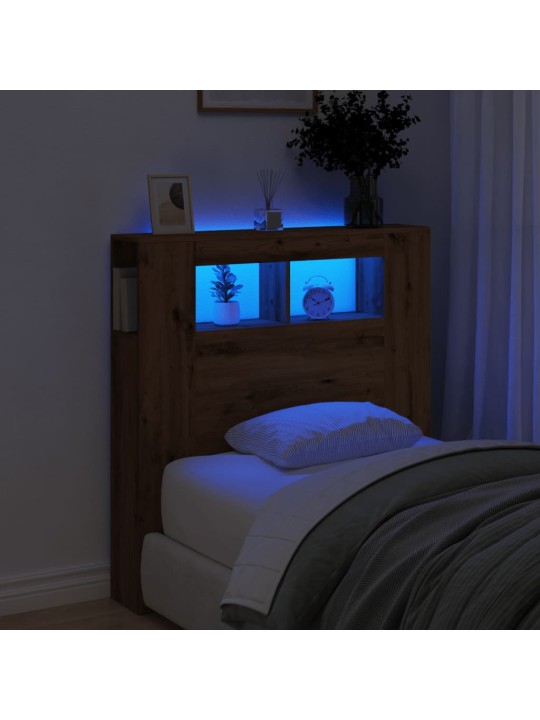 LED galvūgalis, artisano ąžuolo, 100x18,5x103,5cm, mediena