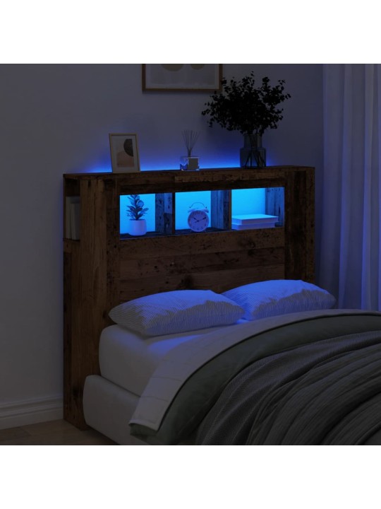 LED galvūgalis, medienos, 120x18,5x103,5cm, apdirbta mediena