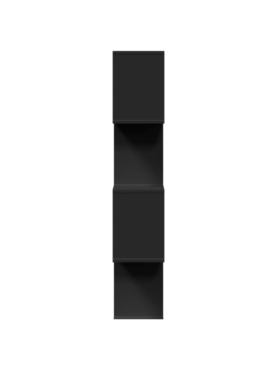 Pertvara/knygų spinta, juoda, 70x24x129cm, mediena, 4 pakopų